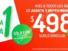 Promoción Viva Aerobus la 1 de Viva: vuelos sencillos desde $498 hoy 8 de agosto