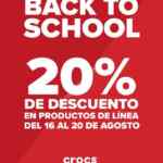 Promoción Crocs Regreso a Clases: 20% de descuento en productos de línea