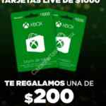En Gamers tarjeta Xbox Live Gold de $200 de regalo en la compra de 2 tarjetas de $1,000