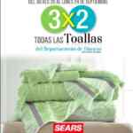 En Sears 3x2 en todas las toallas del departamento de Blancos