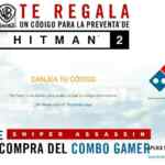 Promoción Dominos Pizza y Gameplanet Hitman 2: Compra un combo gamer y obtén un código de preventa de Hitman 2 con valor de $100