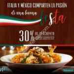 Cupón Italiannis de 30% de descuento los fines de semana con Wow Rewards