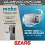 En Sears horno de microondas Gratis en la compra de $13,999 en línea blanca Mabe