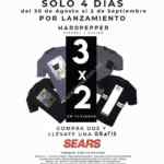 En Sears 3x2 en playeras HardPepper por lanzamiento hasta hoy domingo