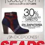 En Sears 30% de descuento en zapatería, bolsas, accesorios y más hoy 31 de octubre