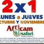 Promoción 2x1 Africam Safari de lunes a jueves de octubre a noviembre 2018