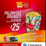 Promoción Cinemex 15 Años Invitado Especial Payback: palomitas grandes a $25