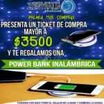 Promoción Zentralia Coacalco: power bank inalámbrica de regalo en compras de $3500 en toda la plaza