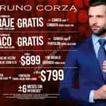 Promociones Bruno Corza: Compra prendas y llévate de regalo camisas, pantalones o corbatas