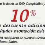 Promoción de cumpleaños Sears: 10% de descuento adicional con tarjeta Sears