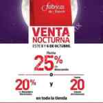 Venta Nocturna Fábricas de Francia 5 y 6 de octubre 2018: hasta 25% de descuento en toda la tienda