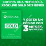 Compra una tarjeta Xbox Live Gold de 3 meses y recibe 3 meses más adicionales