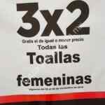En Chedraui 3x2 en todas las toallas femeninas