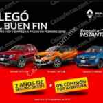 Ofertas Renault El Buen Fin 2018: comienza a pagar en febrero + 2 años de seguro gratis y más