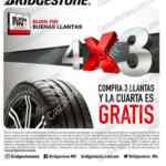 Promoción Bridgestone El Buen Fin 2018: 4x3 en llantas para auto y camioneta