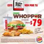 Promoción Burger King El Buen Fin 2018: combo Whopper + pay de manzana por $79