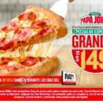 Promoción Papa Johns El Buen Fin 2018: 2 pizzas especialidad grande por $149 cada una
