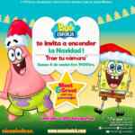 Promoción Parque Delta encendido del árbol: Tómate la foto gratis con personajes de Bob Esponja