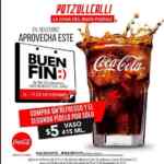 Promoción Potzollcalli El Buen Fin 2018: segundo refresco por $5