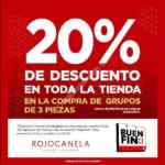 Promoción Rojocanela El Buen Fin 2018: 20% de descuento en toda la tienda