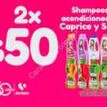 Promoción Soriana 50 Años: 2 Shampoos o acondicionadores Caprice y Savilé por $50
