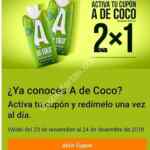 Cupón 7-Eleven de 2x1 en agua de coco A de Coco hasta el 24 de diciembre
