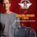 Promoción de Navidad Dockers: crossbody y duffle de regalo en compras de $3900