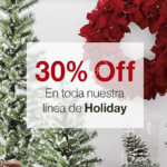 30% de descuento en toda la línea navideña en Crate and Barrel