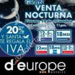 Venta Nocturna D'Europe 14 de diciembre: hasta 20% de descuento + bonificación del IVA