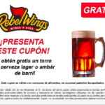 Cupón Rebel Wings de tarro de cerveza Gratis con consumo de alimentos