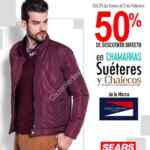 En Sears 50% de descuento directo en chamarras, suéteres y chalecos Carlo Corinto