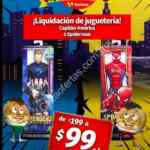 Liquidación en juguetería Soriana Mercado: Muñecos de Capitán América o Spider Man a sólo $99