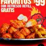 Promoción Las Alitas Favoritos 2019: Comidas desde $99 con refresco refill gratis