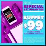 Promoción Sirloin Stockade: estudiantes precio especial de buffet a $99 de lunes a viernes