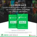 Promoción Xbox Live Gold 2019: compra una tarjeta de 3 meses y recibe 1 código con 3 meses más