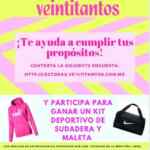 Promoción revista Veintitantos: kit de sudadera y maleta deportiva Gratis al contestar una encuesta