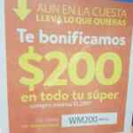 Cupón Walmart en línea $200 de descuento en súper