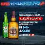 En Vinoteca compra un Chivas Regal y llévate gratis un 24 pack de cervezas Heineken sólo hoy en su venta nocturna