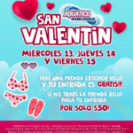 Promoción Aquatico Inbursa San Valentín 2019: Entrada a $50 y si llevas una prenda roja entras GRATIS del 13 al 15 de febrero