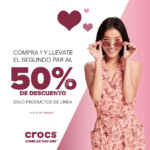 Promoción Crocs San Valentín: Segundo par a mitad de precio