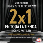 Promoción Dairy Queen de 2x1 en toda la tienda este 25 de febrero