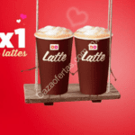 Promoción Dunkin' Donuts de 2x1 en cafés lattes de 10 a 12pm y de 3 a 5pm