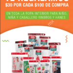 En La Comer $30 de descuento por cada $100 de compra en ropa interior Rinbros y Hanes
