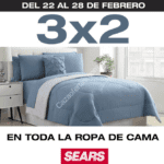 En Sears 3x2 en toda la ropa de cama del 22 al 28 de febrero