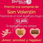 Promoción Zentralia Coacalco de cartera gratis con tus compras