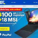 Promoción Best Buy Paypal: $100 en cupones por cada $1,000 de compra + 18 MSI hoy 12 de marzo