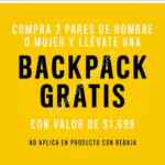 Promoción CAT de backpack Gratis en la compra de 2 pares de calzado