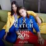 Promoción Julio Mix & Match: Compra una prenda y recibe 20% de descuento en la segunda