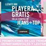 Promoción Levi's: Llévate una playera gratis en la compra de jeans + top