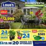 Macroventa Lowes de Primavera / iluminación del 28 de febrero al 27 de marzo 2019: 2x1 en plantas, 3x2 en focos y más